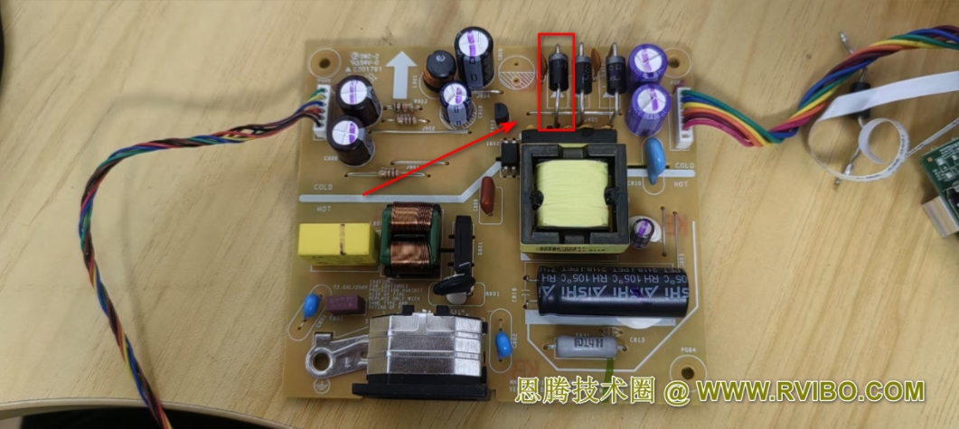 [设备维修]电脑显示器不通电开不了机,显示器指示灯不亮无法开机,DELL D2421H显示器不通电黑屏不开机